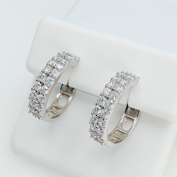 "925 Sterling Silver Cubic Zirconia Earrings, U19254897 - Picture 2 of 11